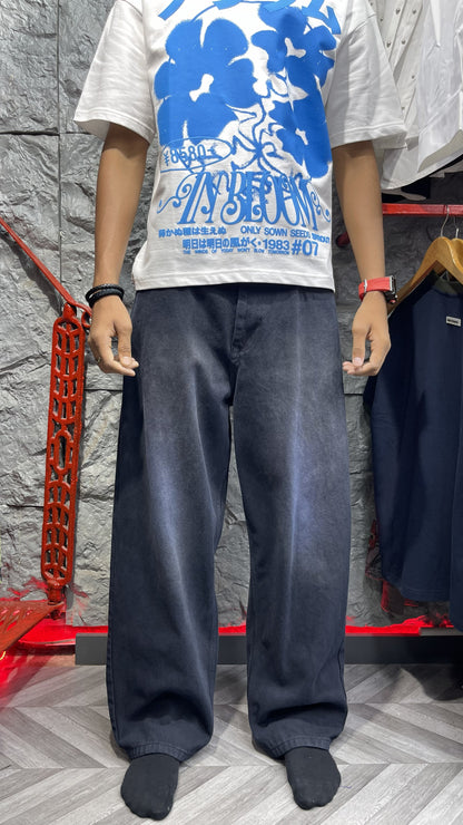 Vertical Fade Baggy Jeans | Charcoal Fade