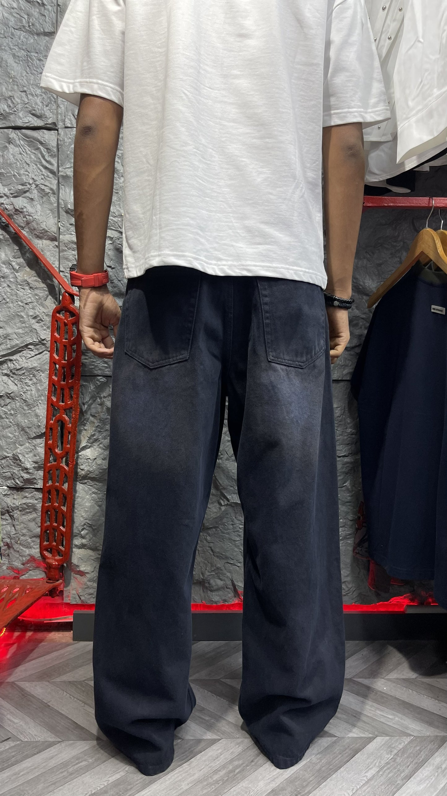 Vertical Fade Baggy Jeans | Charcoal Fade