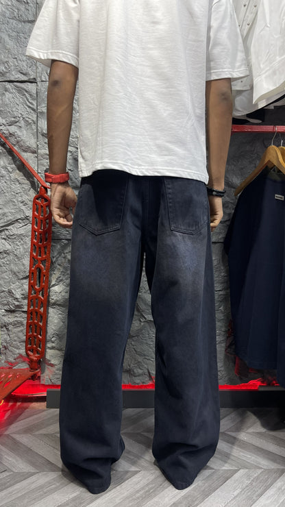 Vertical Fade Baggy Jeans | Charcoal Fade