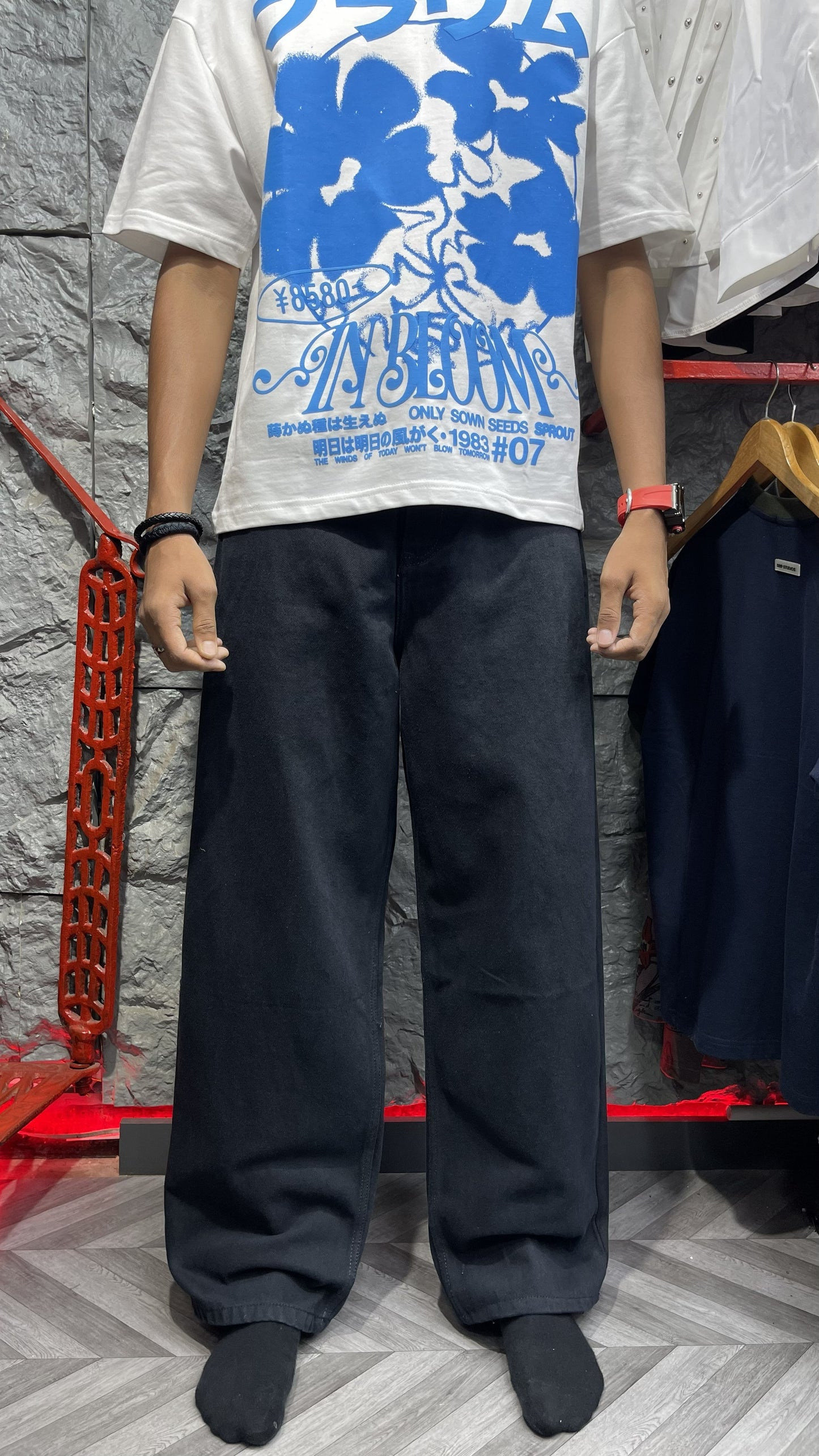 Vertical Fade Baggy Jeans | Midnight Black