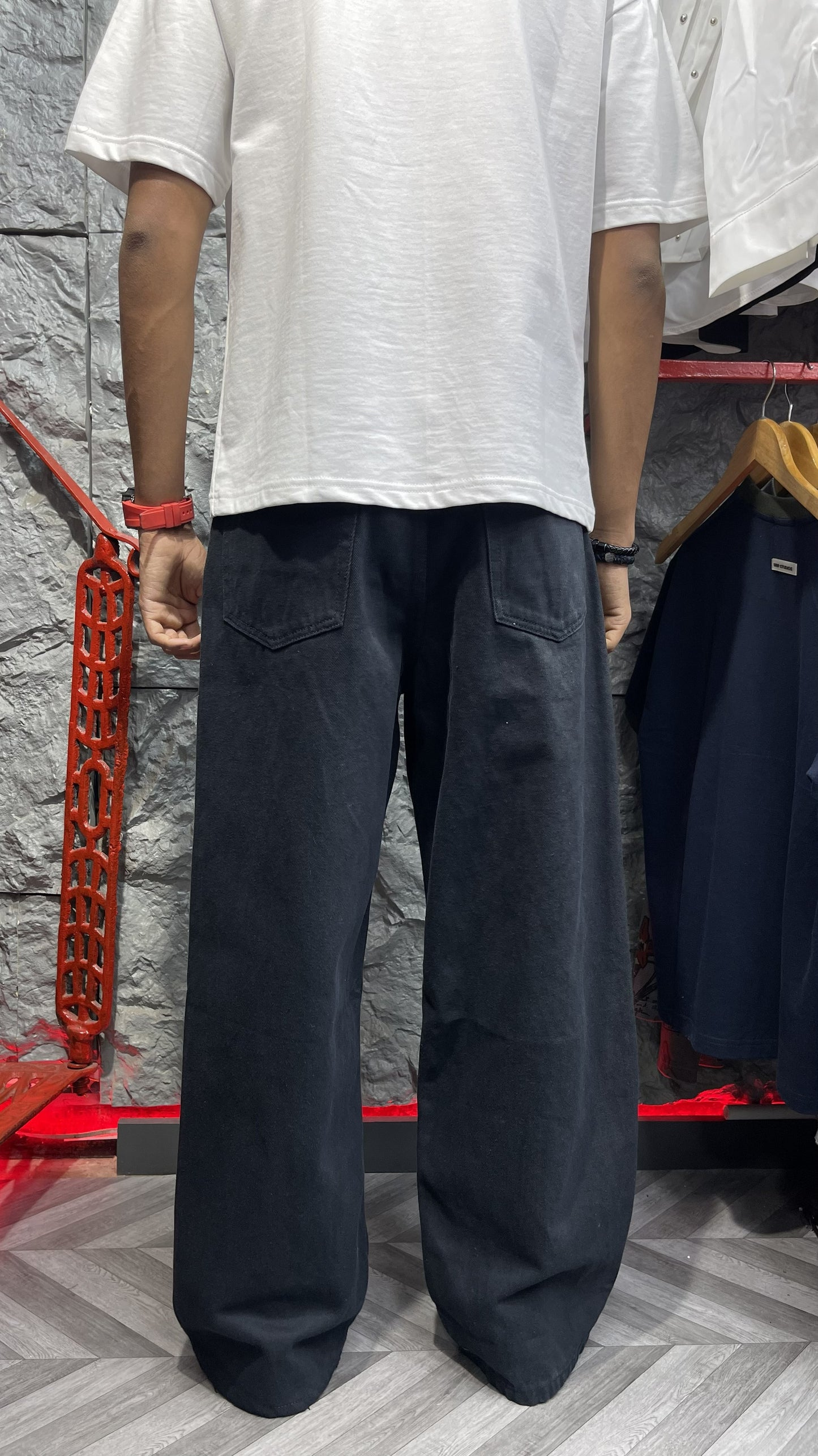 Vertical Fade Baggy Jeans | Midnight Black