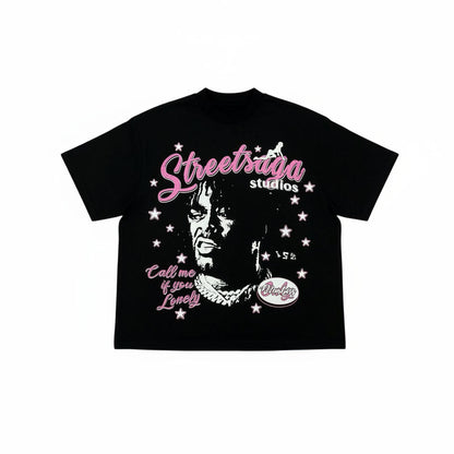 Drop Shoulder T-shirt Call me if you lonely print
