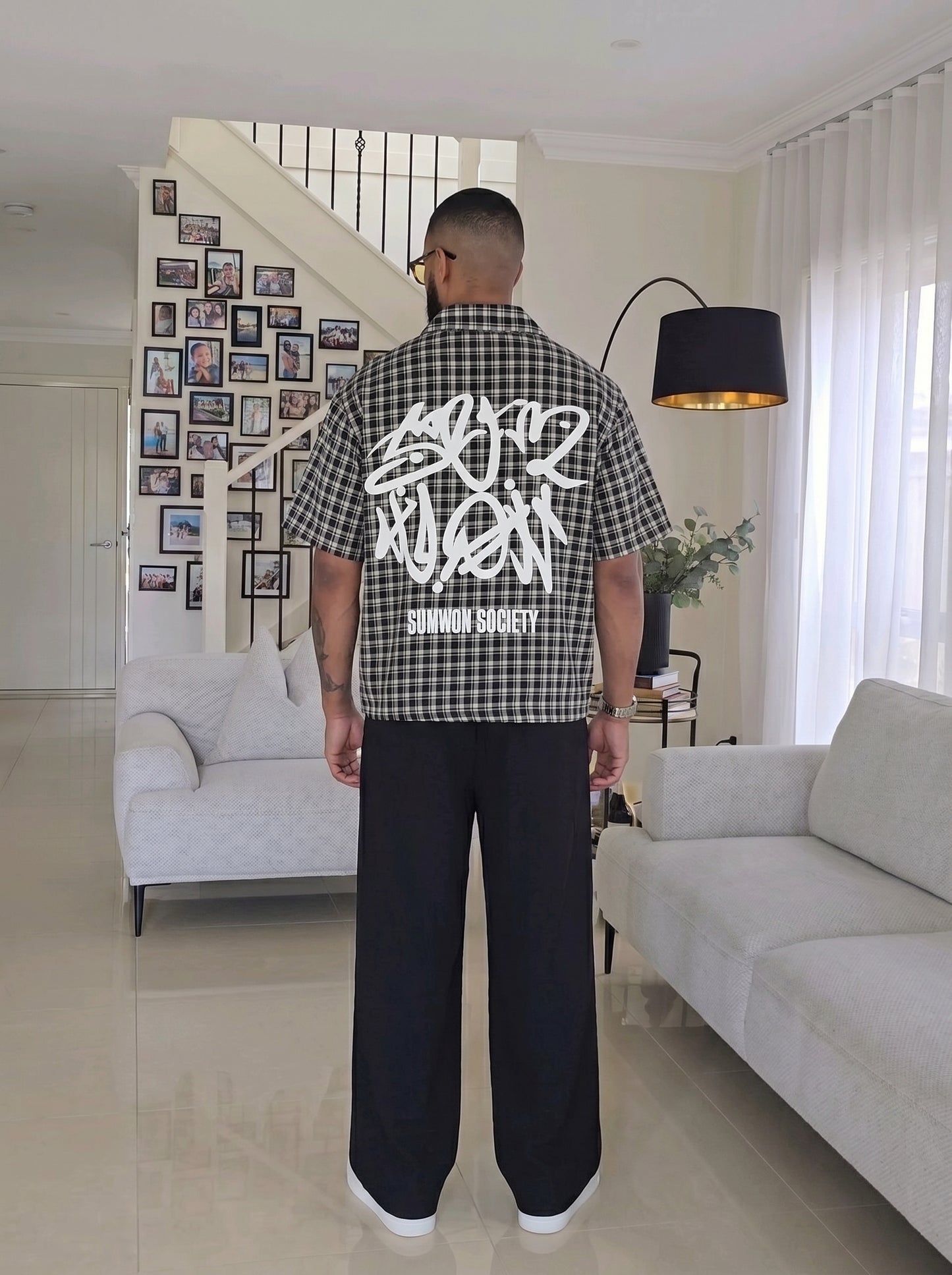The "Tag" Graffiti Plaid | Half Shirt